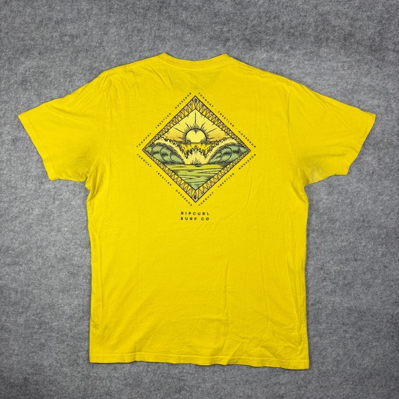 Rip Curl Other - Rip Curl Surf Co Mens Large Yellow Graphic T-Shirt Torquay Trestles Hossegor Tee